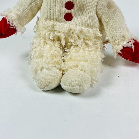 Vintage Lamb Chop By Nanco Plush Doll 10"Furry Outfit Black Eyes Red Mittens Cut - Picture 4 of 9